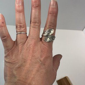 Vintage Womens Sterling Silver Wrap Ring Size 9 6.03 Grams